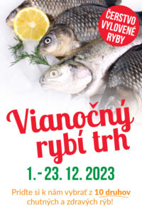 Vianočný rybí trh 2023 - predaj živých rýb Žilina, Terchová, Krasňany